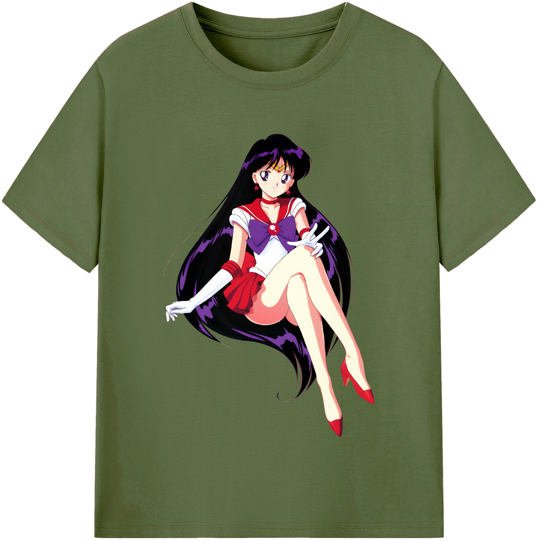 （画像用） 美少女戦士セーラームーン 火野レイ ひの レイ Sailor Moon Hino Rei （セーラーマーズ,Sailor Mars） 綿100％半袖Tシャツ（フロントプリント）